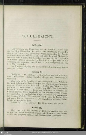 Schulbericht