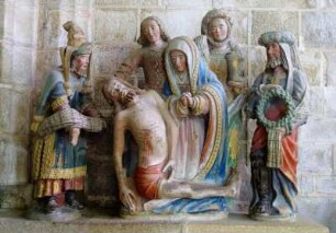 Frankreich. Bretagne. Finistere. Locronon. Eglise Saint Ronan. Kreuzabnahme