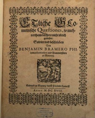 Etliche Geometrische Quaestiones
