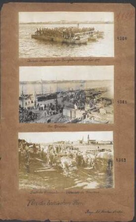 Deutsche Truppen auf der Dünafähre vor Riga