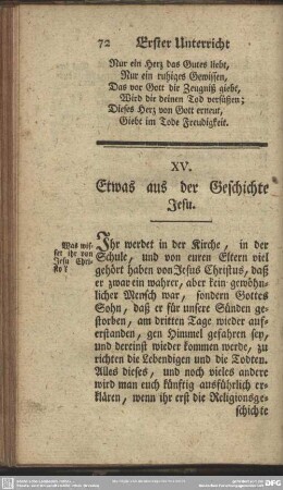 XV. Etwas aus der Geschichte Jesu