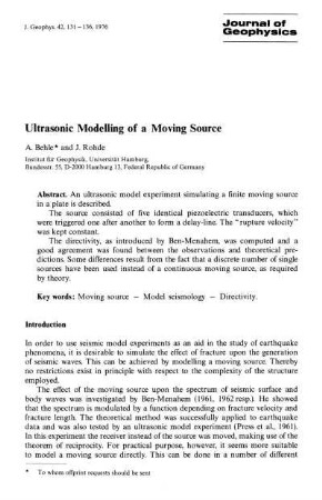 Ultrasonic modelling of a moving source