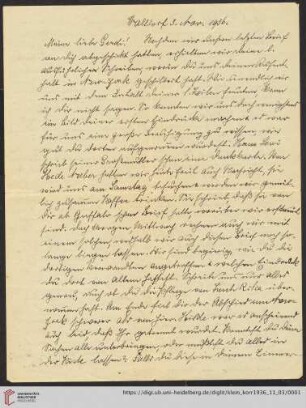 Korrespondenz von Alice und Ludwig Klein: Brief von Alice Klein an Irmgard Klein
