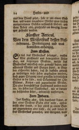 14-29, Fünffter Articul. - Siebender Articul.
