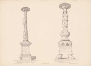 Kandelaber aus dem Vatikan, Rom: Ansichten (aus: Architektonisches Skizzenbuch, H. 140/5, 1876)