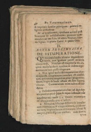 Nonum Progymnasma. De Vituperatione.