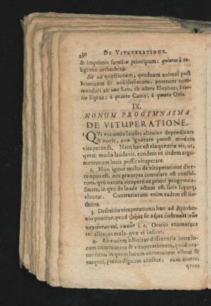 Nonum Progymnasma. De Vituperatione.