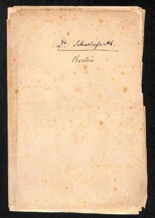 Handschriftlicher Brief von Schweinfurth an Heuglin