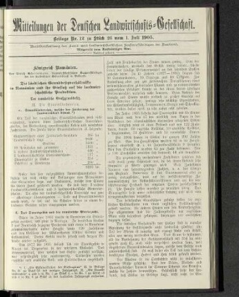 Beilage Nr. 12 zu Stück 26 vom 1. Juli 1905.
