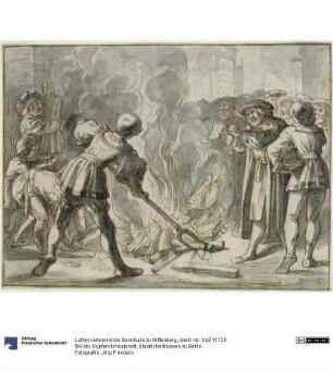 Luther verbrennt die Bannbulle zu Wittenberg
