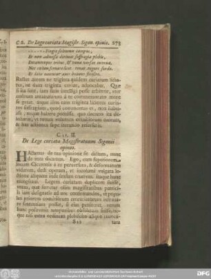 Cap. II. De Lege curiata Magistratuum Sigonii opinio.