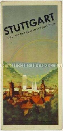 Reiseprospekt für die Stadt Stuttgart mit beiliegender Hotel-Liste