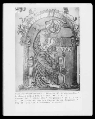 Evangeliar — S. 166: Darstellung des Evangelisten Johannes