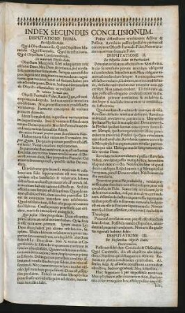 Index Secundus Conclusionum.