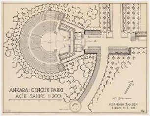 Gesamtbebauungsplan Ankara Teilbebauungsplan Jugendpark: Grundriss 1:200, Teilplanung Freilufttheater