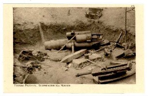 Der Krieg 1914/15 in Postkarten, 28. Reihe, Abt.: Österreich-Ungarn; Inhalt: Przemysl: Nr. 274: Festung Przemysl. Gesprengter 30,5Mörser