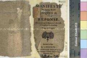Politische Streitschrift gegen das Manifest König Jakobs II. von England