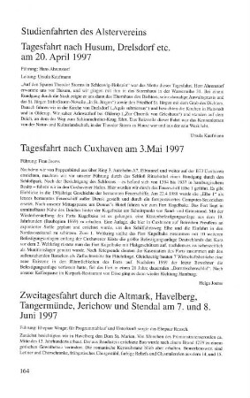 Studienfahrten des Alstervereins