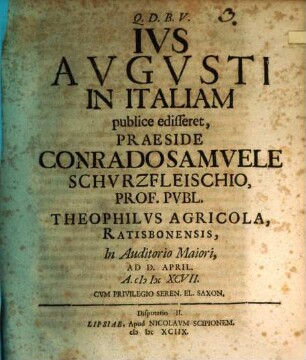 Ius Augusti in Italiam