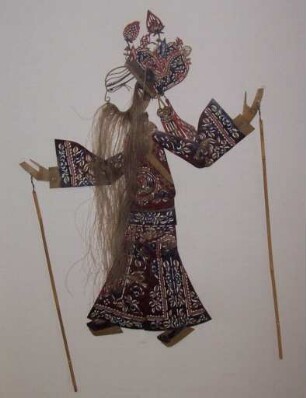 Chinesische Schattenspielfigur Kaiser Tscheng-Te