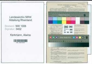 Entnazifizierung Alwine Kerkmann , geb. 30.06.1896 ()