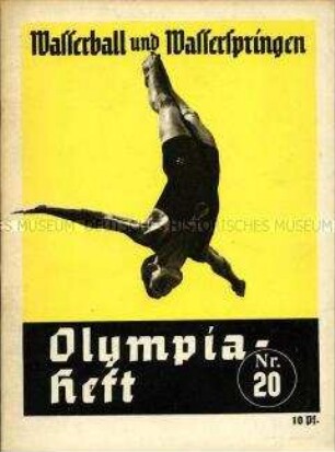 Begleitheft zu den Olympischen Spielen 1936 für die Sportarten Wasserball und Wasserspringen