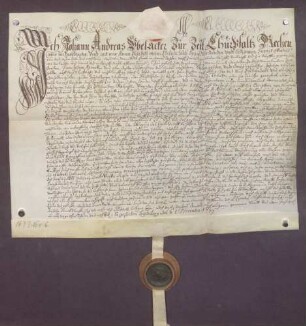 Johann Übelacker von Heidelberg verschreibt sich gegenüber der Zollschreiberei in Mannheim wegen 150 Gulden Kapital.
