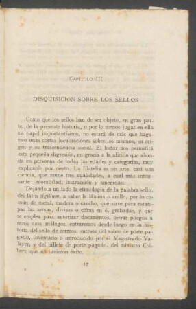 Capítulo III - Disquisición sobre los sellos