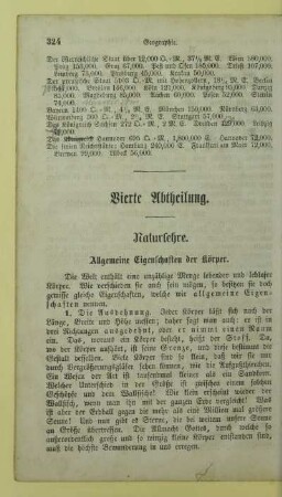 Vierte Abtheilung. Naturlehre