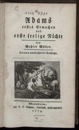 Adams erstes Erwachen und erste seelige Nächte