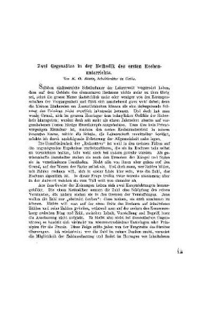 Zwei Gegensätze in der Methodik des ersten Rechenunterrichts