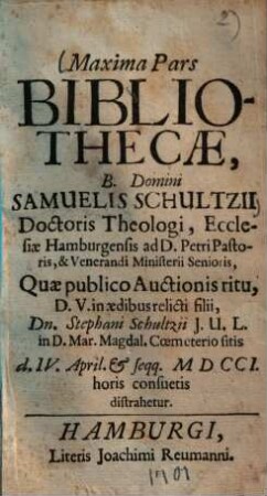 Maxima pars bibliothecae