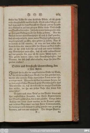 Sieben und dreyßigste Unterredung, den 27sten April.