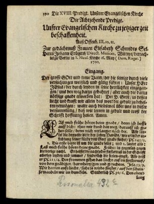Die Achtzehende Predigt.