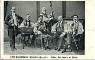 Werbekarte rumänischer Musiker