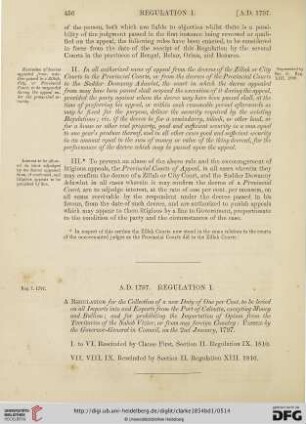 Regulations A.D. 1797