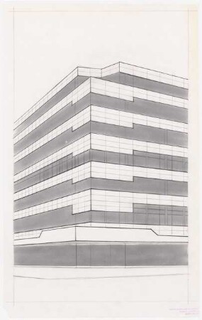 Geschäftshaus Knesebeckstraße/Kurfürstendamm, Berlin-Charlottenburg: Perspektivische Ansicht