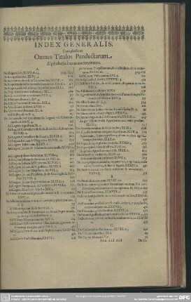 Index Generalis