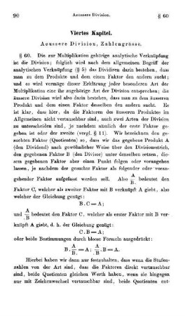 Viertes Kapitel. Aeussere Division, Zahlengrösse.