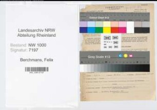 Entnazifizierung Felix Berchmans, geb. 05.02.1883 (Bankangest.)