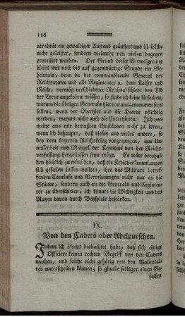 Von den Cadets, oder Adelpurschen