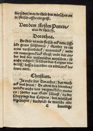Van dem Ersten Puncte/ wat de Sele sy.