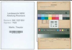 Entnazifizierung Theodor Martin , geb. 26.03.1891 (Versich.Vertreter)