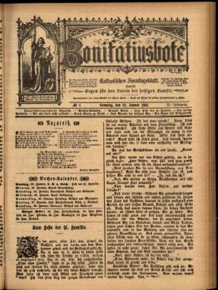 Erste Ausgabe vom Sonntag, den 22. Januar 1905.