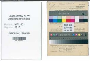 Entnazifizierung Heinrich Schneider, geb. 06.05.1907 (Anstreicher)
