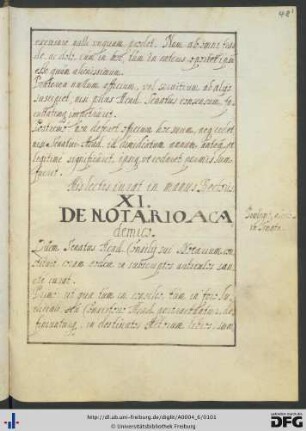 [fol. 48] De notario academico