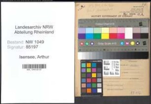 Entnazifizierung Arthur Isensee , geb. 01.07.1893 (Angestellter)