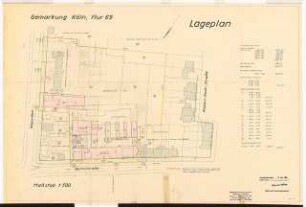 Botanisches Institut der Universität Köln: Lageplan vom Vermessungsamt 1:500