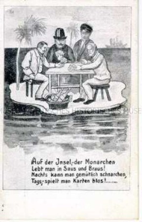 Postkarte zum Exil Wilhelms II.