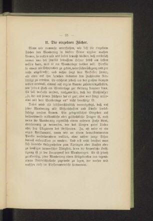 II. Die einzelnen Fächer.